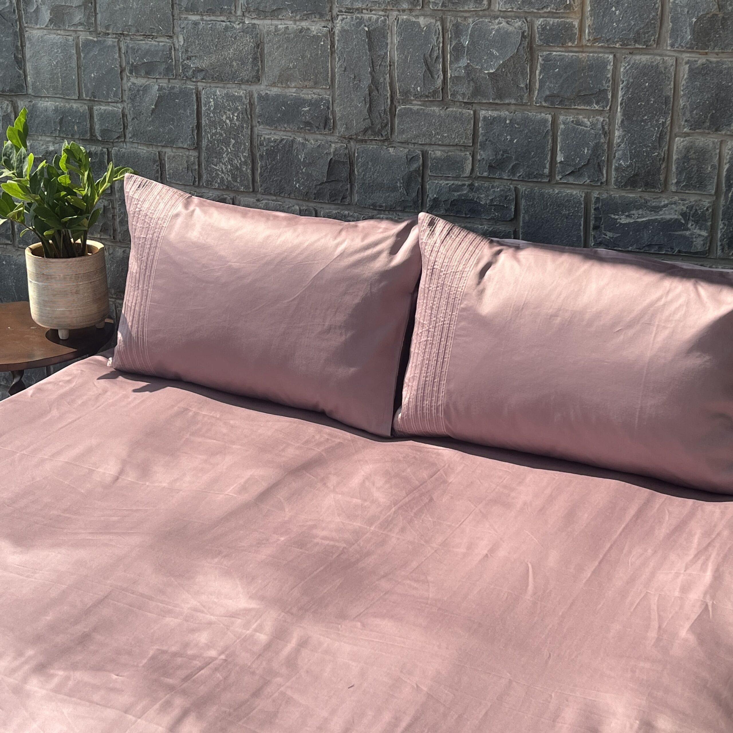 Sadyaska Pinstripe Old Rose Set 1 Pcs Bedsheet