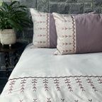 Sadyaska Aero Buff and Old Rose Embroidered Set 1 Pcs Bedsheet