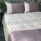 Sadyaska Aero Buff and Old Rose Embroidered Set 1 Pcs Bedsheet