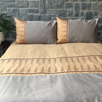 Sadyaska Aero Honey Mustard and Mocha Embroidered Set 1 Pcs Bedsheet