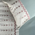 Sadyaska Aero Oats Beige and Sage Green Embroidered Set 1 Pcs Bedsheet