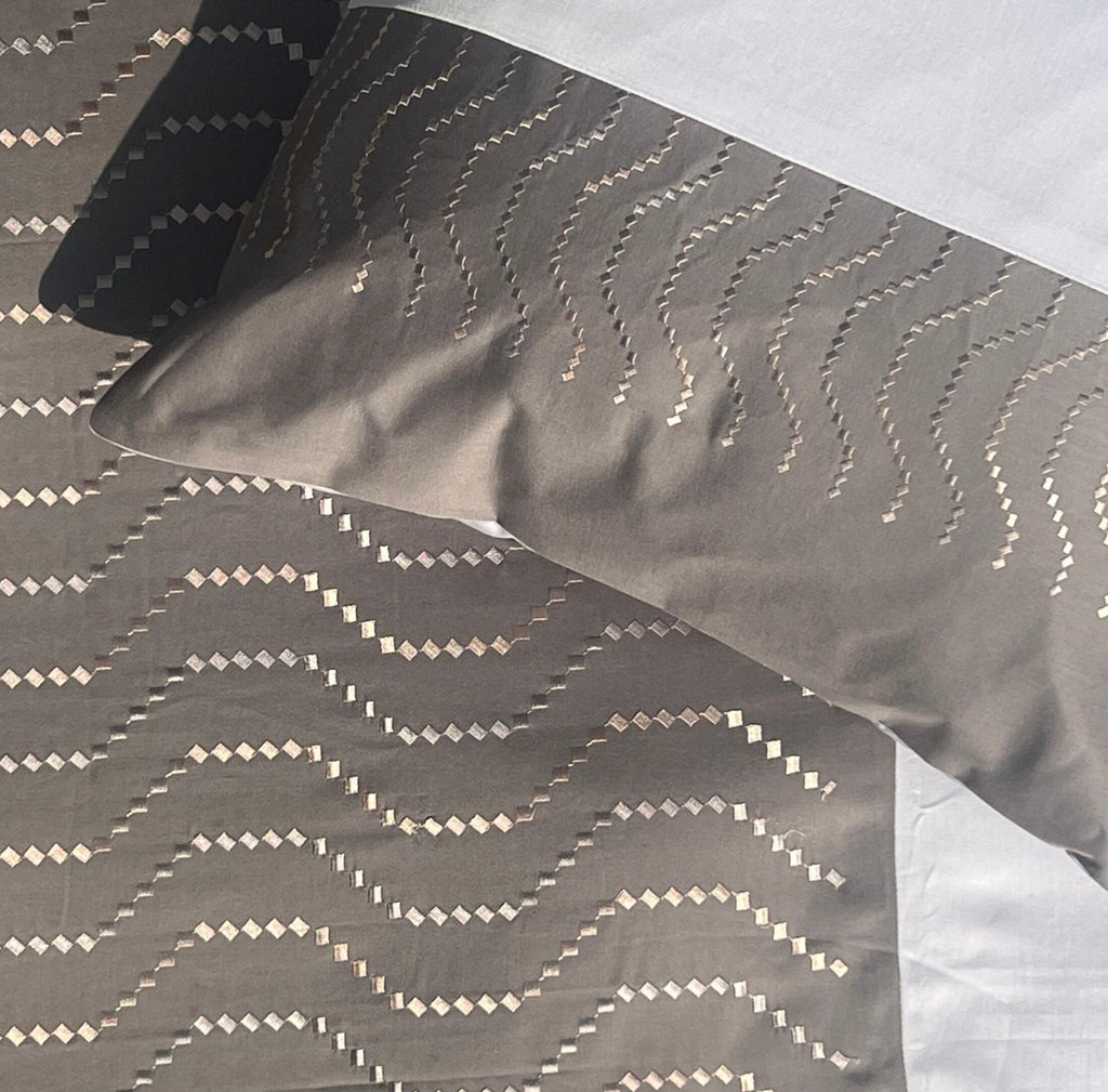 Sadyaska Elvis Elephant Grey and Smoke Blue Embroidered Set 1 Pcs Bedsheet