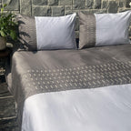 Sadyaska Elvis Elephant Grey and Smoke Blue Embroidered Set 1 Pcs Bedsheet