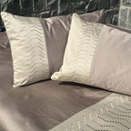 Sadyaska Elvis Mocha and Beige Embroidered Set 1 Pcs Bedsheet