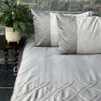 Sadyaska Exon Slate and Pearl Grey Embroidered Set 1 Pcs Bedsheet