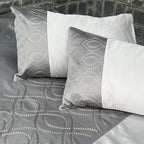 Sadyaska Exon Slate and Pearl Grey Embroidered Set 1 Pcs Bedsheet