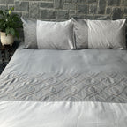 Sadyaska Exon Slate and Pearl Grey Embroidered Set 1 Pcs Bedsheet