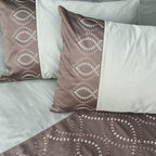 Sadyaska Exon Sage Green and Taupe Embroidered Set 1 Pcs Bedsheet