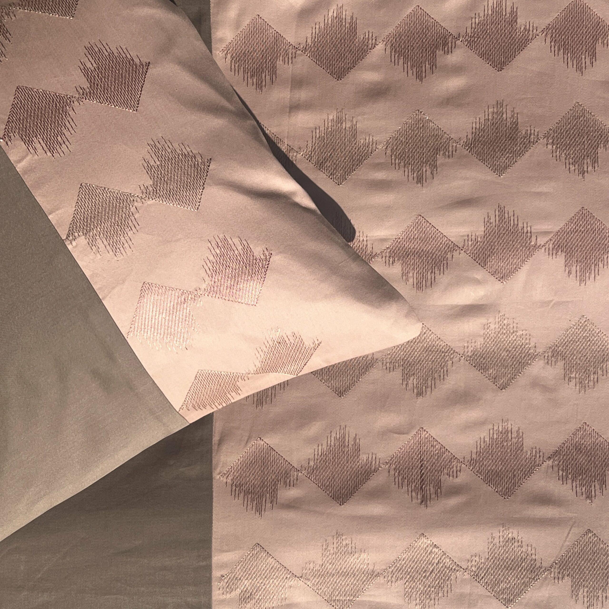 Sadyaska Peak Taupe and Rose Embroidered Set 1 Pcs Bedsheet