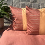 Sadyaska Speckle Terracotta and Honey Mustard Embroidered Set 1 Pcs Bedsheet
