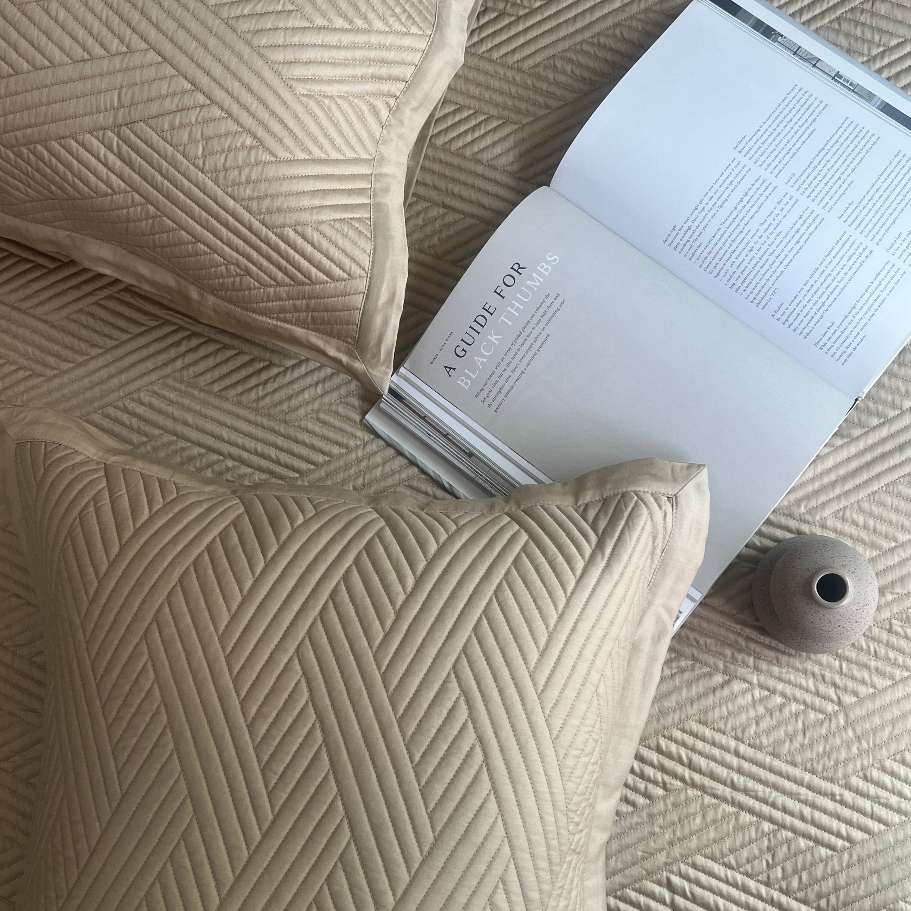 Sadyaska Beige Cancun Cotton Reversible 1 Pcs Bedspread