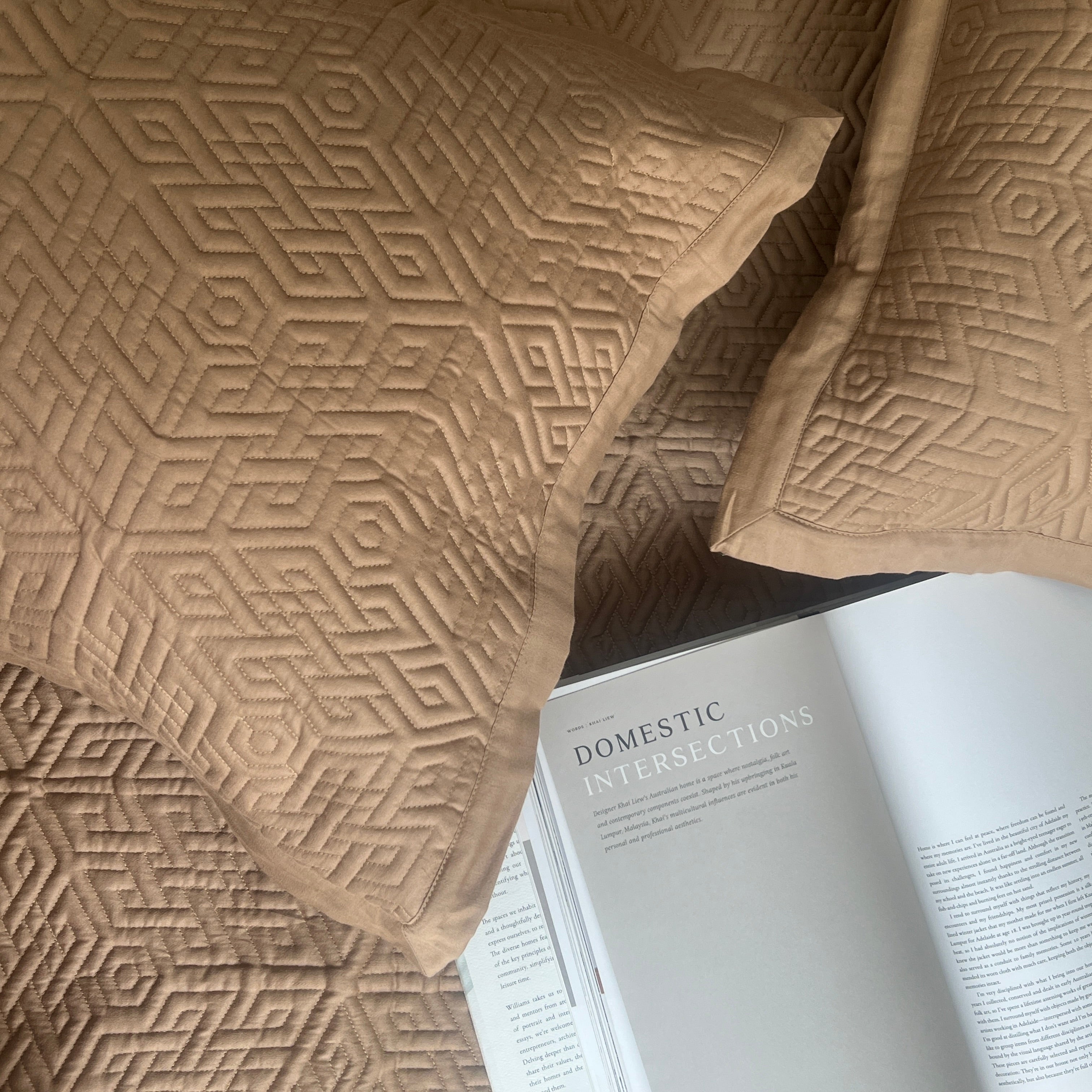 Sadyaska Hazel Beige Gallant Cotton Reversible 1 Pcs Bedspread