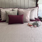 Sadyaska Maroon and Buff Imperial Cotton Reversible 1 Pcs Bedspread