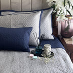 Sadyaska Navy and Grey Imperial Cotton Reversible 1 Pcs Bedspread