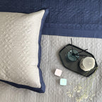 Sadyaska Navy and Grey Imperial Cotton Reversible 1 Pcs Bedspread