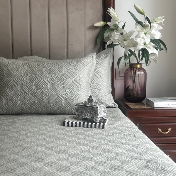 Sadyaska Sage Green Oasis Cotton Reversible 1 Pcs Bedspread