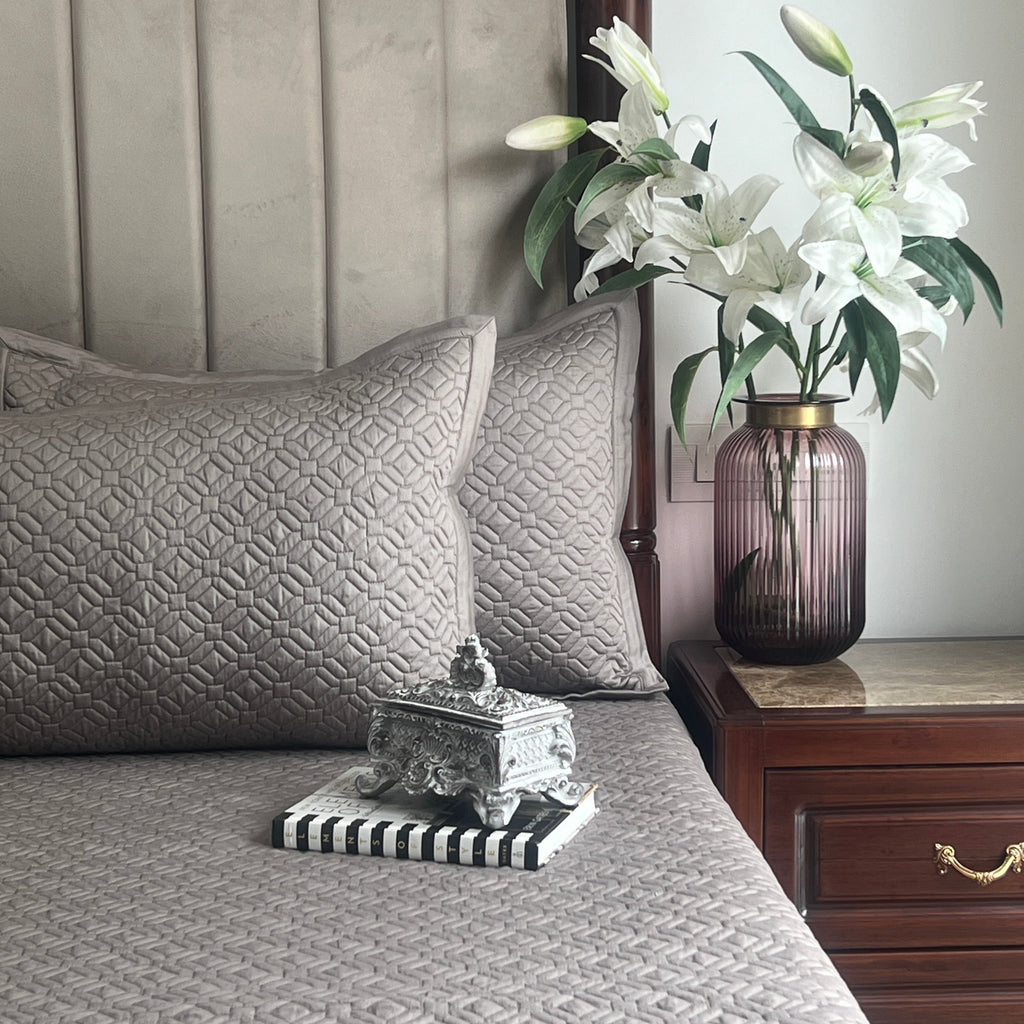 Sadyaska Olive Grey Tulum Cotton Reversible 1 Pcs Bedspread