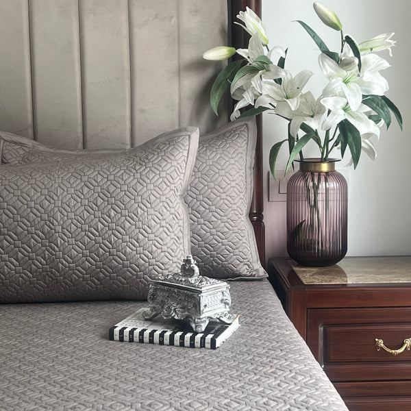 Sadyaska Olive Grey Tulum Cotton Reversible 1 Pcs Bedspread