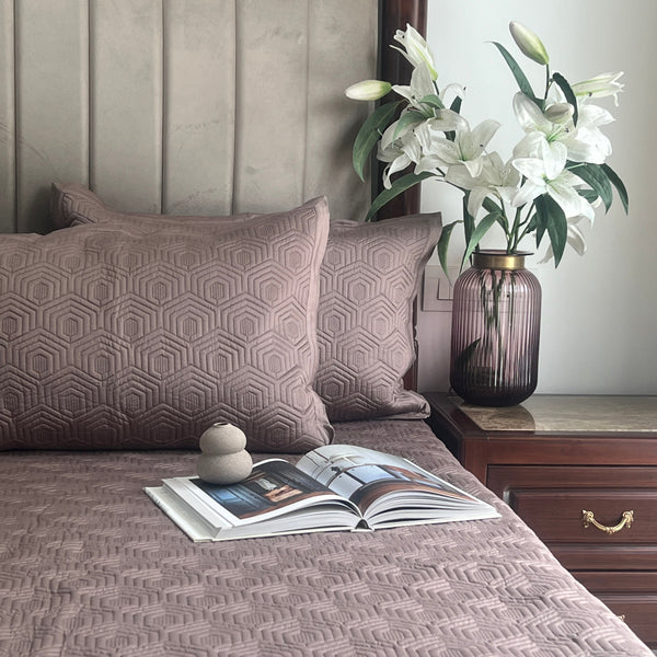 Sadyaska Taupe Zephyr Cotton Reversible 1 Pcs Bedspread
