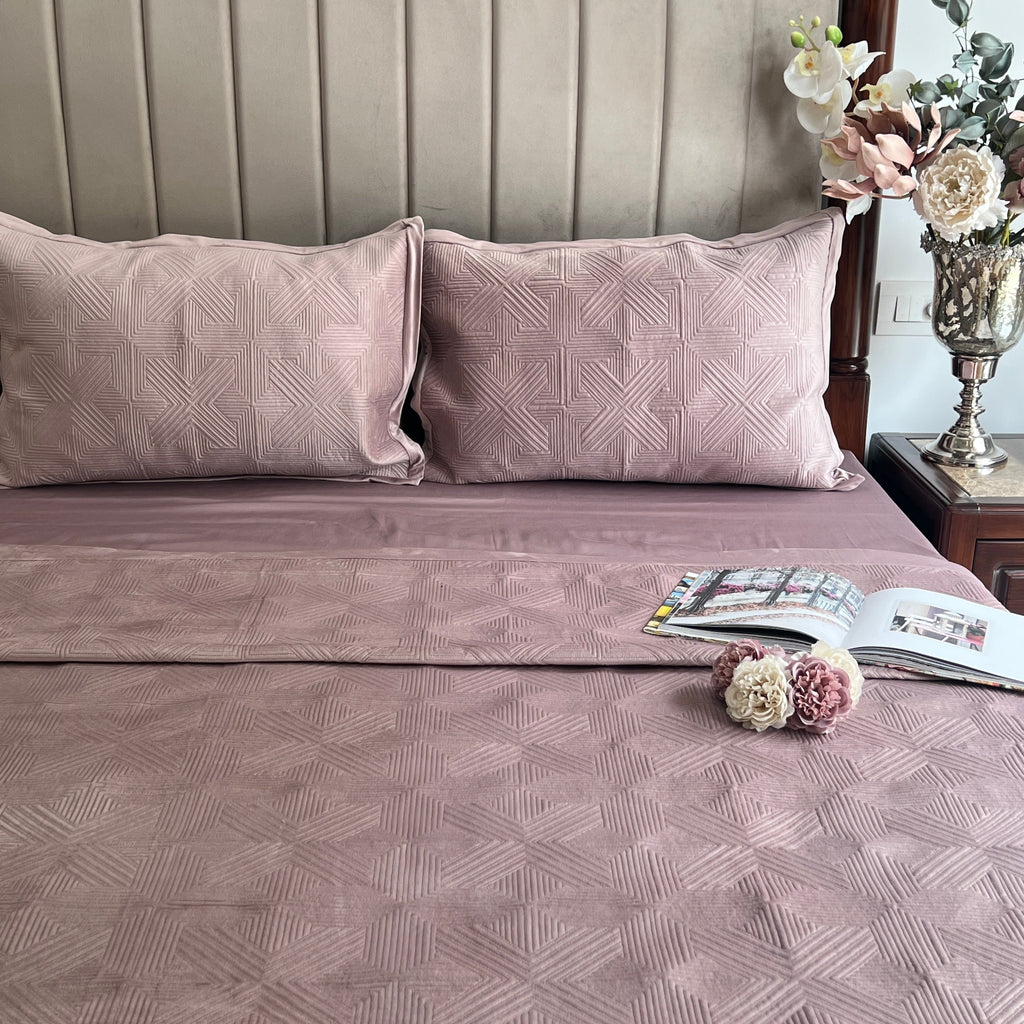 Sadyaska Bonito Onion Pink Velvet 1 Pcs Bedspread