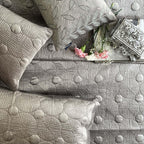 Sadyaska Bubble Silver Velvet 1 Pcs Bedspread