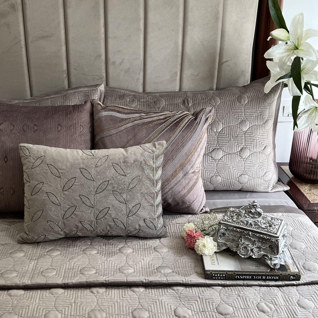 Sadyaska Bubble Silver Velvet 1 Pcs Bedspread