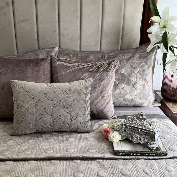 Sadyaska Bubble Silver Velvet 1 Pcs Bedspread