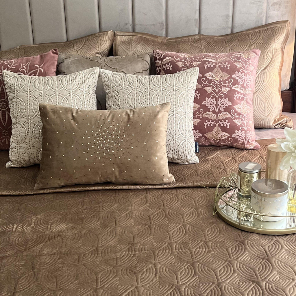 Sadyaska Dolce Camel Velvet 1 Pcs Bedspread