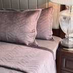 Sadyaska Herringbone Lilac Velvet 1 Pcs Bedspread