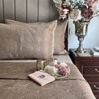 Sadyaska Lindo Champagne Gold Velvet 1 Pcs Bedspread