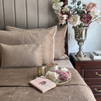 Sadyaska Lindo Champagne Gold Velvet 1 Pcs Bedspread
