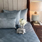 Sadyaska Marvel Powder Blue Velvet 1 Pcs Bedspread