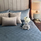 Sadyaska Marvel Powder Blue Velvet 1 Pcs Bedspread