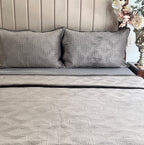 Sadyaska Maze Dark Grey Velvet 1 Pcs Bedspread