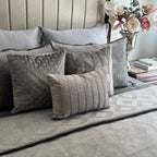 Sadyaska Maze Dark Grey Velvet 1 Pcs Bedspread