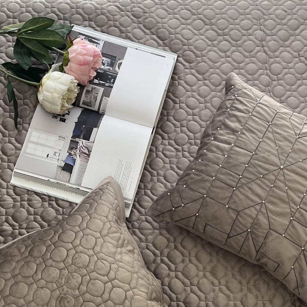 Sadyaska Oriental Silver Velvet 1 Pcs Bedspread
