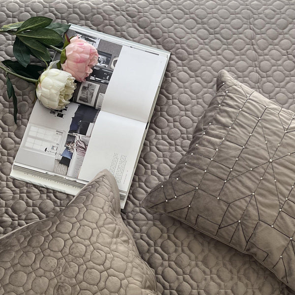 Sadyaska Oriental Silver Velvet 1 Pcs Bedspread