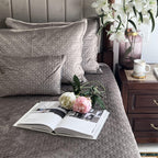 Sadyaska Oriental Silver Velvet 1 Pcs Bedspread