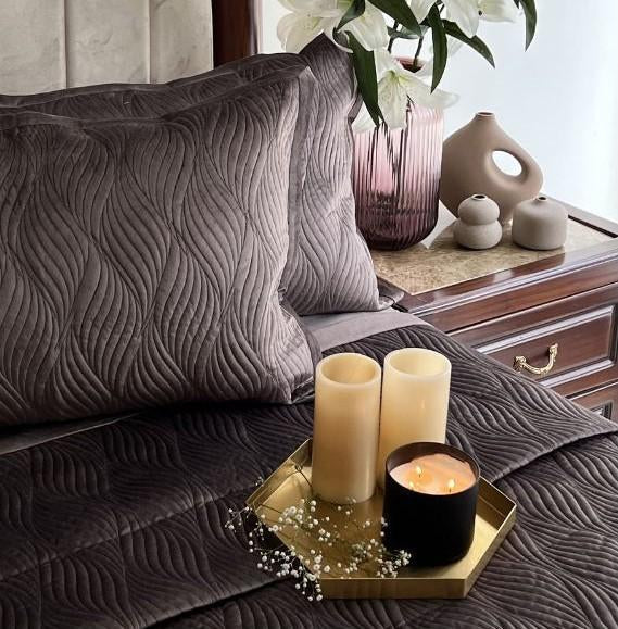 Sadyaska Ridge Mousse Velvet 1 Pcs Bedspread
