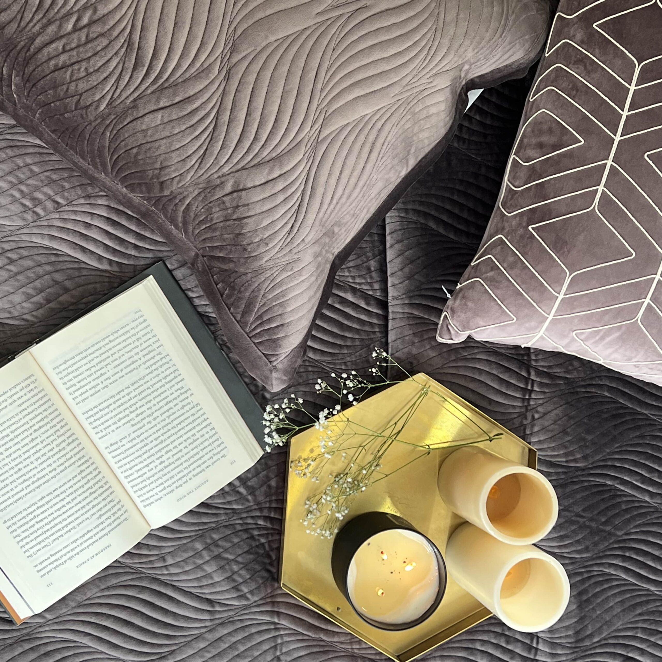 Sadyaska Ridge Mousse Velvet 1 Pcs Bedspread