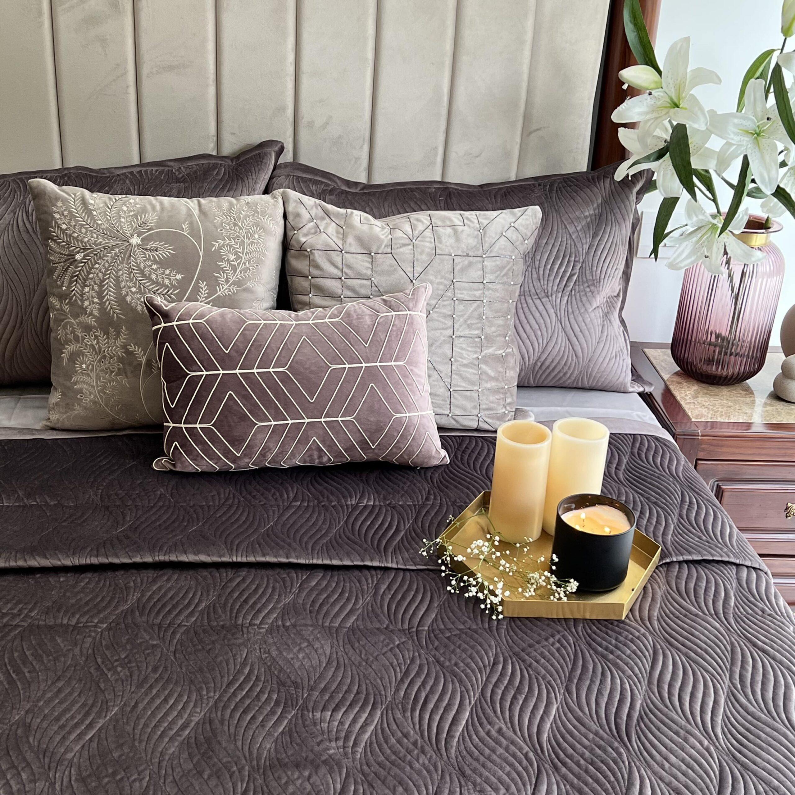 Sadyaska Ridge Mousse Velvet 1 Pcs Bedspread