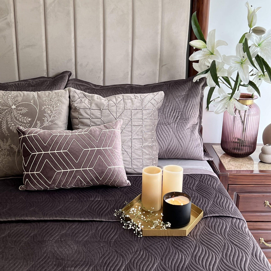 Sadyaska Ridge Mousse Velvet 1 Pcs Bedspread