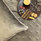 Sadyaska Squared Rose Gold Velvet 1 Pcs Bedspread