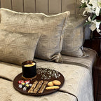 Sadyaska Squared Rose Gold Velvet 1 Pcs Bedspread