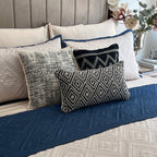 Sadyaska Quilted Navy and Ivory Cliff Reversible 1 Pcs Bedspread