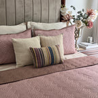 Sadyaska Quilted Brandy Rose and Old Rose Comber Reversible 1 Pcs Bedspread