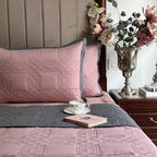 Sadyaska Ornate Old Rose And Dark Grey Cotton Rich Trousseau Set 10 Pcs Product