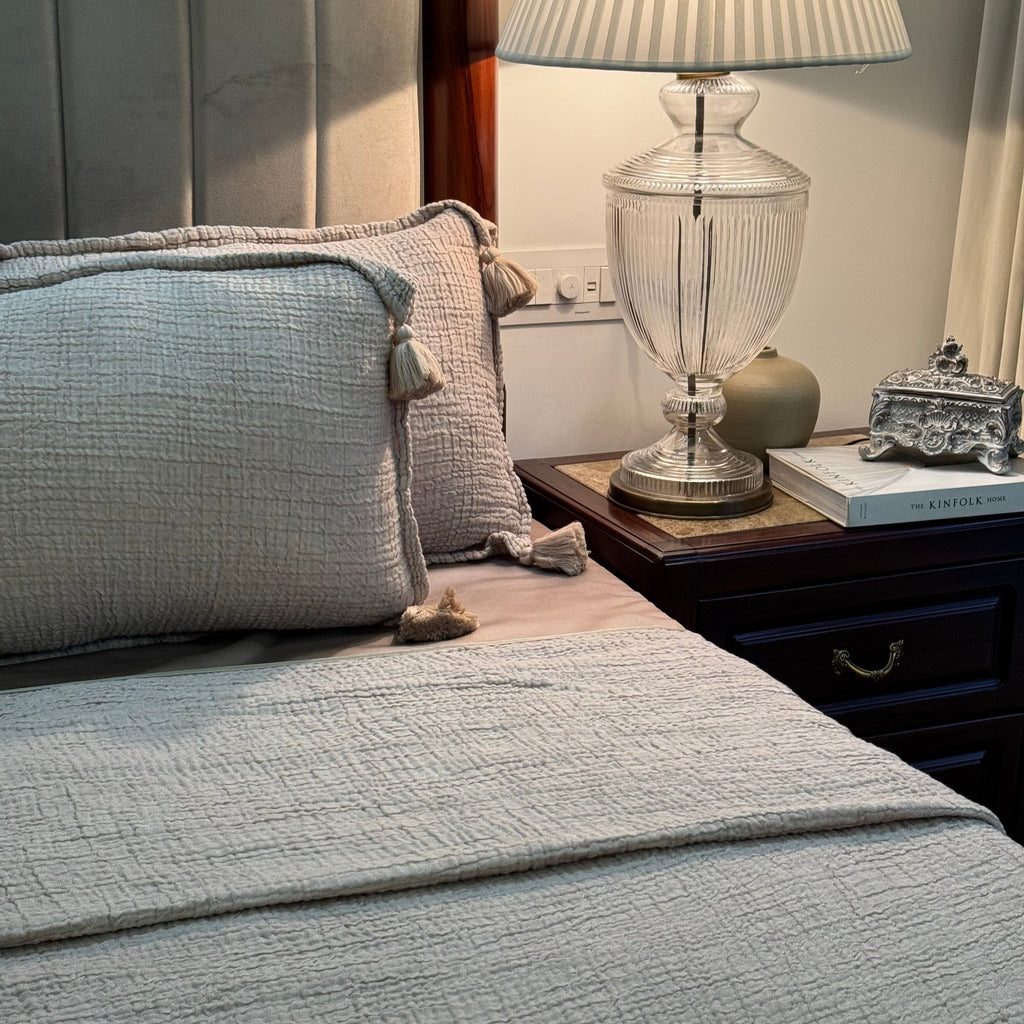 Sadyaska Meraki Beige Woven 1 Pcs Bedspread