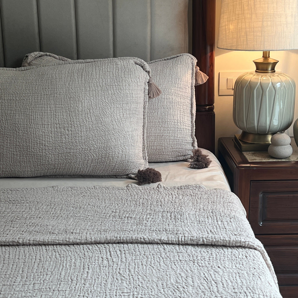 Sadyaska Meraki Buff Woven 1 Pcs Bedspread