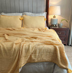 Sadyaska Meraki Buttercup Yellow Woven 1 Pcs Bedspread